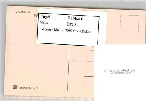 AK / Ansichtskarte Kuenstlerkarte Gebhardt Fugel Geburt Christi  Kat. Kuenstlerkarte