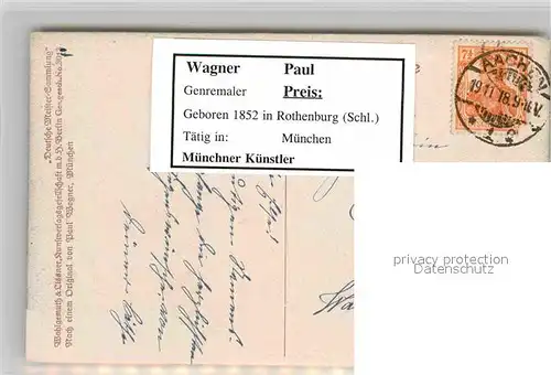 AK / Ansichtskarte Kuenstlerkarte Paul Wagner Das Geheimnis Kinder Deutsche Meister Sammlung Kat. Kuenstlerkarte