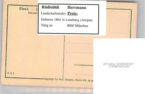 AK / Ansichtskarte Ruedisuehli H. Eiland L ile sainte  Kat. Kuenstlerkarte