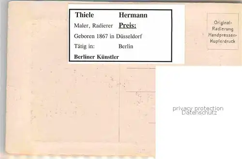 AK / Ansichtskarte Kuenstlerkarte Hermann Thiele Heidelberg  Kat. Kuenstlerkarte