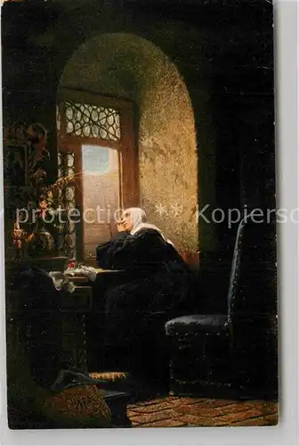 AK / Ansichtskarte Kuenstlerkarte Gustav Adolf Kuntz Ein Gruss aus der Welt Nonne Gebet  Kat. Kuenstlerkarte