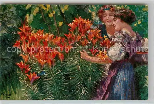 AK / Ansichtskarte Kuenstlerkarte Ferdinand Max Bredt Feuerlilie Nr. 563 Kat. Kuenstlerkarte