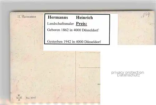 AK / Ansichtskarte Kuenstlerkarte Heinrich Hermanns Liebesgeplauder Nr. 6044 Kat. Kuenstlerkarte