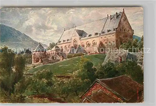 AK / Ansichtskarte Kuenstlerkarte Albert Hertel Kaiserhaus in Goslar  Kat. Kuenstlerkarte