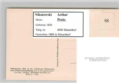 AK / Ansichtskarte Kuenstlerkarte Erich Nikutowski Koeln am Rhein  Kat. Kuenstlerkarte