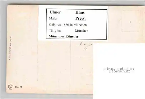 AK / Ansichtskarte Kuenstlerkarte Hans Ulmer Kronprinz Wilhelm  Kat. Kuenstlerkarte