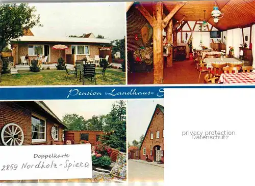 AK / Ansichtskarte Spieka Pension Landhaus Spieka Gartenterrasse Gastraum Kat. Nordholz