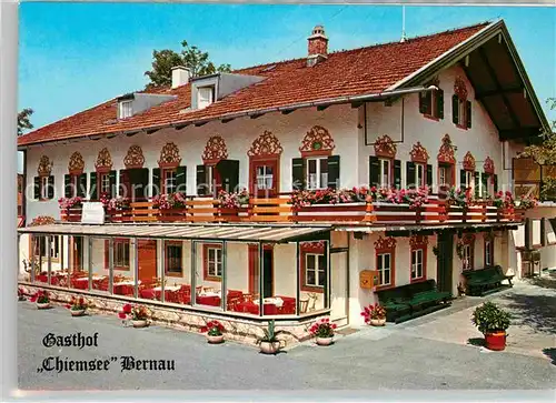 AK / Ansichtskarte Bernau Chiemsee Gasthof Chiemsee Kampenwand Hochgern Gaststube Strand Kat. Bernau a.Chiemsee