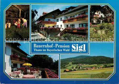 AK / Ansichtskarte Thann Riggerding Bauernhof Pension Sigl Garten Terrasse Panorama