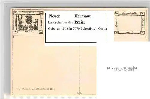 AK / Ansichtskarte Kuenstlerkarte Hermann Pleuer Ausfahrender Zug  Kat. Kuenstlerkarte