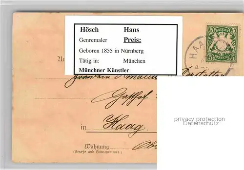AK / Ansichtskarte Kuenstlerkarte H. Hoesch Ein Brief von ihm  Kat. Kuenstlerkarte