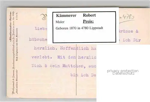 AK / Ansichtskarte Verlag Primus Nr. 1130 Robert Kaemmerer Aus meinem Kaemmerlein Kat. Verlage