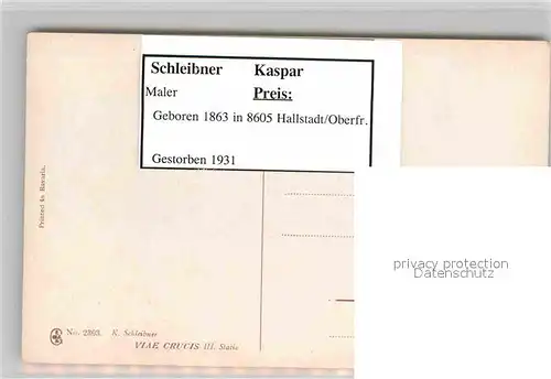 AK / Ansichtskarte Kuenstlerkarte Kaspar Schleibner Via Crucis Nr. 2303 Kat. Kuenstlerkarte