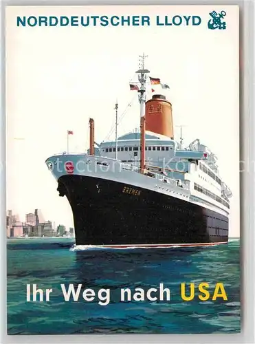 AK / Ansichtskarte Dampfer Oceanliner TS Bremen Norddeutscher Lloyd  Kat. Schiffe