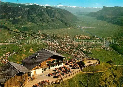 AK / Ansichtskarte Dorf Tirol Berggaststaette Hochmut Texelgruppe Blick nach Meran Etschtal gegen Bozen Kat. Tirolo