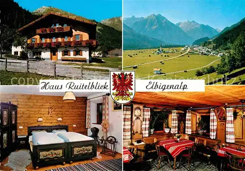 AK / Ansichtskarte Elbigenalp Haus Ruitelblick Zimmer Gaststube Panorama Kat. Elbigenalp Lechtal Tirol