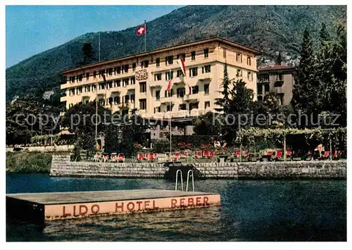 AK / Ansichtskarte Locarno Lago Maggiore Hotel Reber au Lac avec Lido