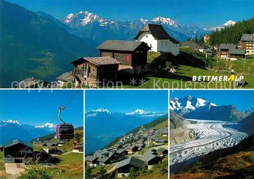 AK / Ansichtskarte Bettmeralp VS Teilansichten Bergbahn Gletscher Alpenpanorama Kat. Bettmeralp