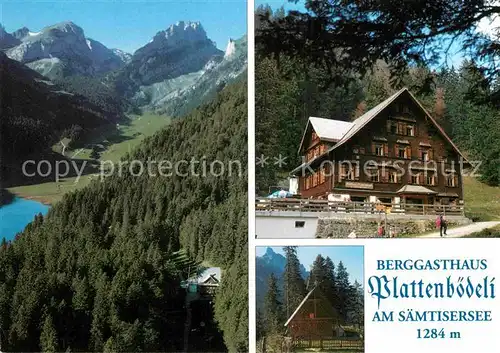 AK / Ansichtskarte Bruelisau Berggasthaus Plattenboedeli am Saemtisersee Alpenpanorama Kat. Bruelisau