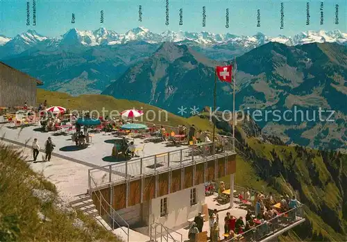 AK / Ansichtskarte Stockhorn BE Panorama Restaurant Aussichtsterrasse Fernsicht Alpen Kat. Stockhorn