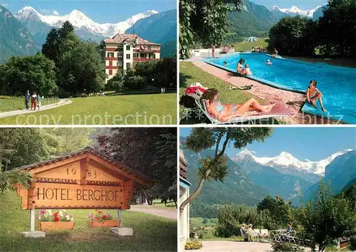 AK / Ansichtskarte Wilderswil Hotel Berghof Swimming Pool Terrasse Alpenblick Kat. Wilderswil