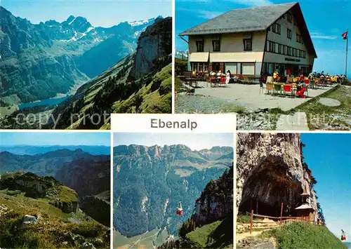 AK / Ansichtskarte Appenzell IR Seealpsee Altmann Saentis Appenzeller Alpen Berggasthaus Ebenalp Bergbahn Wildkirchli Kat. Appenzell