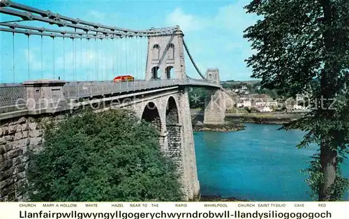AK / Ansichtskarte Anglesey East Staffordshire Menai Suspension Bridge Kat. East Staffordshire