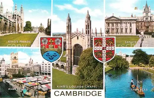 AK / Ansichtskarte Cambridge Cambridgeshire Senate House Backs Kings College Chapel Market