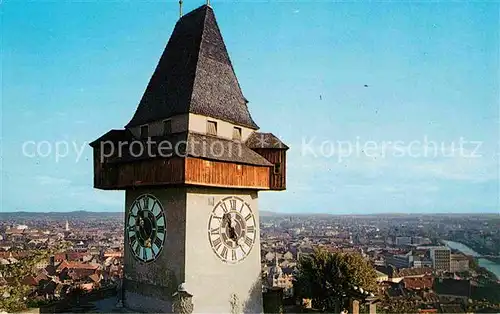 AK / Ansichtskarte Graz Steiermark Uhrturm mit Stadt Kat. Graz