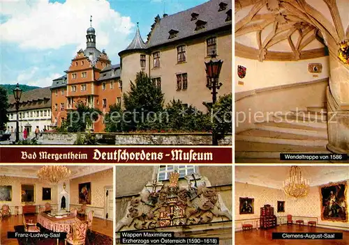 AK / Ansichtskarte Bad Mergentheim Deutschordens Museum Franz Ludwig Saal Wappen Clemens August Saal Wendeltreppe von 1586 Kat. Bad Mergentheim