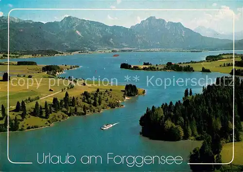 AK / Ansichtskarte Fuessen Allgaeu Forggensee Blick gegen Tegelberg und Saeuling Allgaeuer Alpen Kat. Fuessen