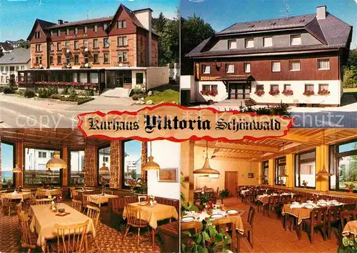 AK / Ansichtskarte Schoenwald Triberg Kurhaus Viktoria Restaurant Gastraeume Kat. Triberg im Schwarzwald