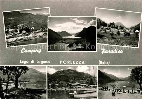 AK / Ansichtskarte Porlezza Lago di Lugano Camping Paradiso Panorama Strand