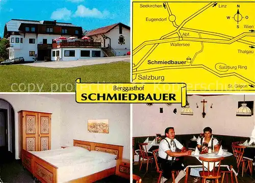 AK / Ansichtskarte Schwaighofen Salzburg Berggasthof Schmiedbauer Zimmer Gaststube Lageplan