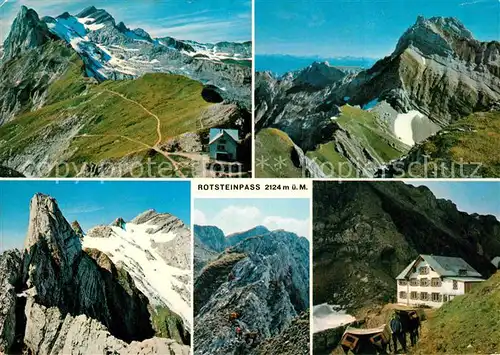AK / Ansichtskarte Rotsteinpass Alpstein Gebirgspanorama Berggasthaus Kat. Rotsteinpass