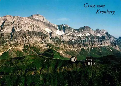 AK / Ansichtskarte Gonten Kronberg mit Saentis Appenzeller Alpen Fliegeraufnahme Kat. Gonten