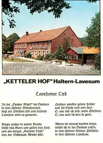 AK / Ansichtskarte Lavesum Wildpark Restaurant Ketteler Hof Lavesumer Lied Kat. Haltern am See