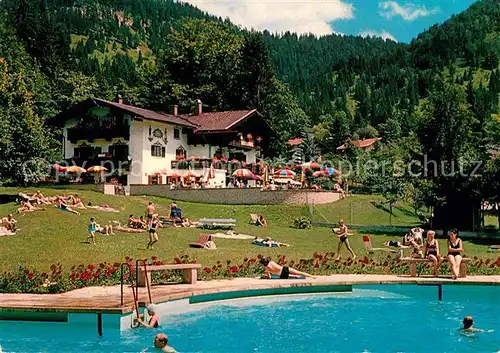 AK / Ansichtskarte Bayrischzell Cafe Restaurant Zellerstueberl Schwimmbad Kat. Bayrischzell