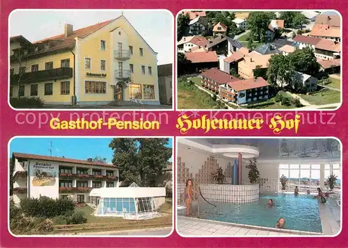 AK / Ansichtskarte Hohenau Niederbayern Gasthof Pension Hohenauer Hof Pavillon Fliegeraufnahme Hallenbad Kat. Hohenau