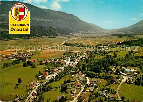 AK / Ansichtskarte Paternion Walfahrtskirche St Paterianus Schloss Waldfreibad Fliegeraufnahme Kat. Paternion