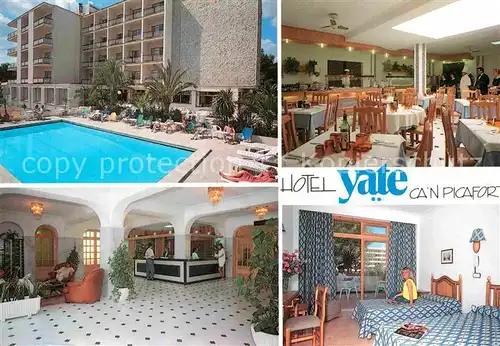 AK / Ansichtskarte Can Picafort Mallorca Hotel Yate Swimmingpool Speisesaal Foyer Zimmer Kat. Spanien