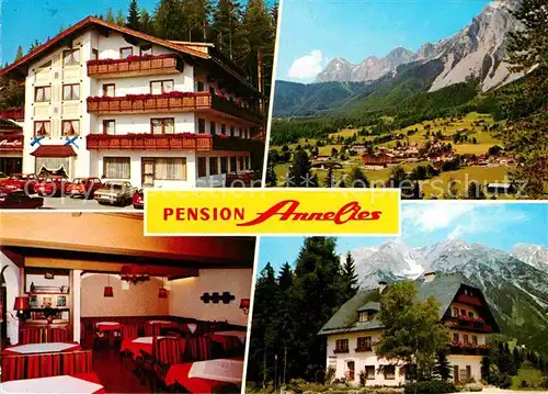 AK / Ansichtskarte Ramsau Dachstein Steiermark Pension Annelies Gaststube Panorama Kat. Ramsau am Dachstein