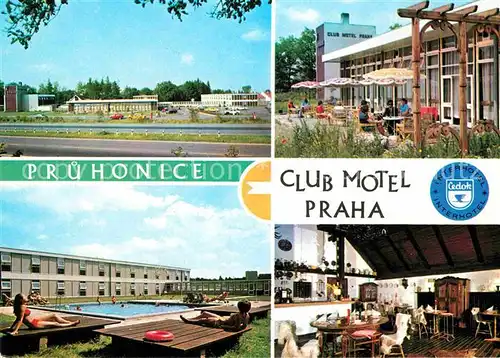 AK / Ansichtskarte Pruhonice Club Motel Praha Terrasse Schwimmbad Gastraum Kat. Prag Prahy Prague