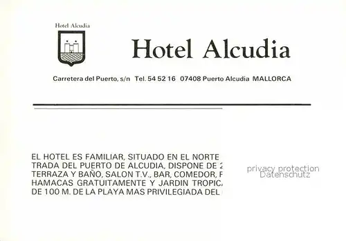 AK / Ansichtskarte Puerto Alcudia Mallorca Hotel Alcudia Swimmingpool Bar Rezeption