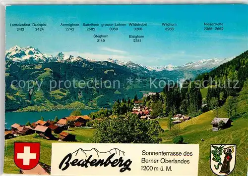 AK / Ansichtskarte Beatenberg Panorama mit Berner Alpen Kat. Beatenberg