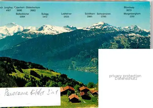 AK / Ansichtskarte Beatenberg Panorama mit Berner Alpen Kat. Beatenberg