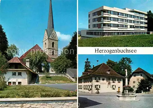 AK / Ansichtskarte Herzogenbuchsee Teilansichten Kirche Brunnen Gebaeude Kat. Herzogenbuchsee