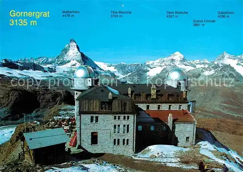 AK / Ansichtskarte Gornergrat Zermatt Berghotel Restaurant mit Blick zum Matterhorn Walliser Alpen Kat. Gornergrat