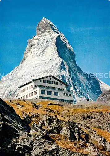 AK / Ansichtskarte Zermatt VS Hotel Schwarzsee mit Matterhorn Walliser Alpen Kat. Zermatt