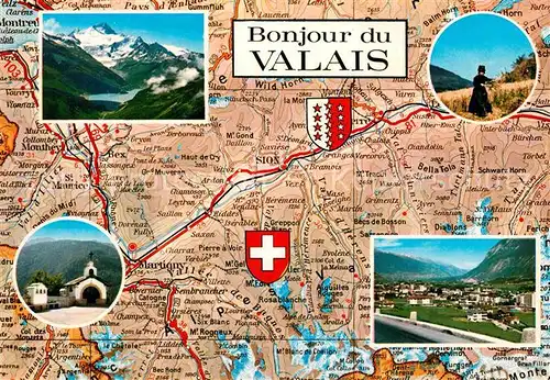 AK / Ansichtskarte Leuk VS Le Valais Pays des vacances Landkarte Wallis Kat. Leuk